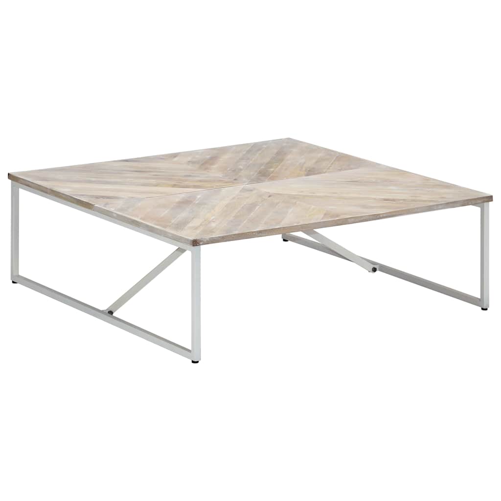 Tavolino da Salotto 110x110x36 cm in Legno Massello di Mango
