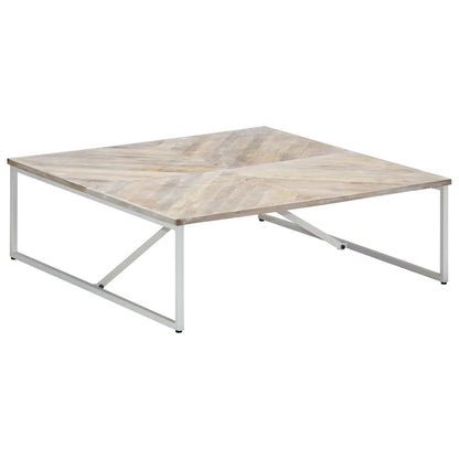 Tavolino da Salotto 110x110x36 cm in Legno Massello di Mango