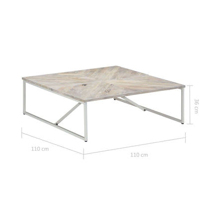Tavolino da Salotto 110x110x36 cm in Legno Massello di Mango | homemem39