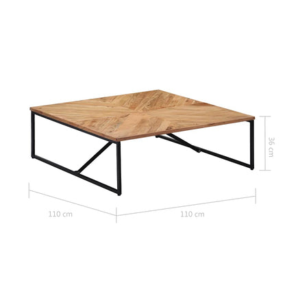 Tavolino da Salotto 110x110x36 cm Legno Massello di Acacia | homemem39
