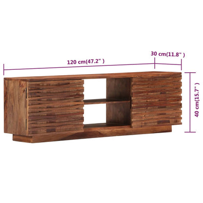 Mobile Porta TV 120x30x40 cm in Legno Massello di Acacia | homemem39