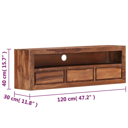 Mobile Porta TV 120x30x40 cm in Legno Massello di Acacia - homemem39