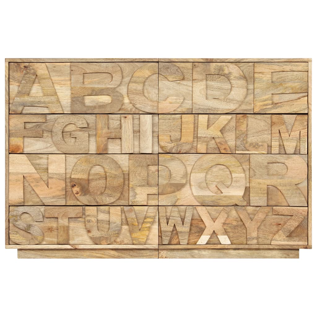 Mobile Alfabeto 6 Cassetti 120x35x79 cm in Legno Massello Mango | homemem39