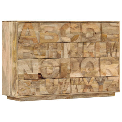 Mobile Alfabeto 6 Cassetti 120x35x79 cm in Legno Massello Mango | homemem39