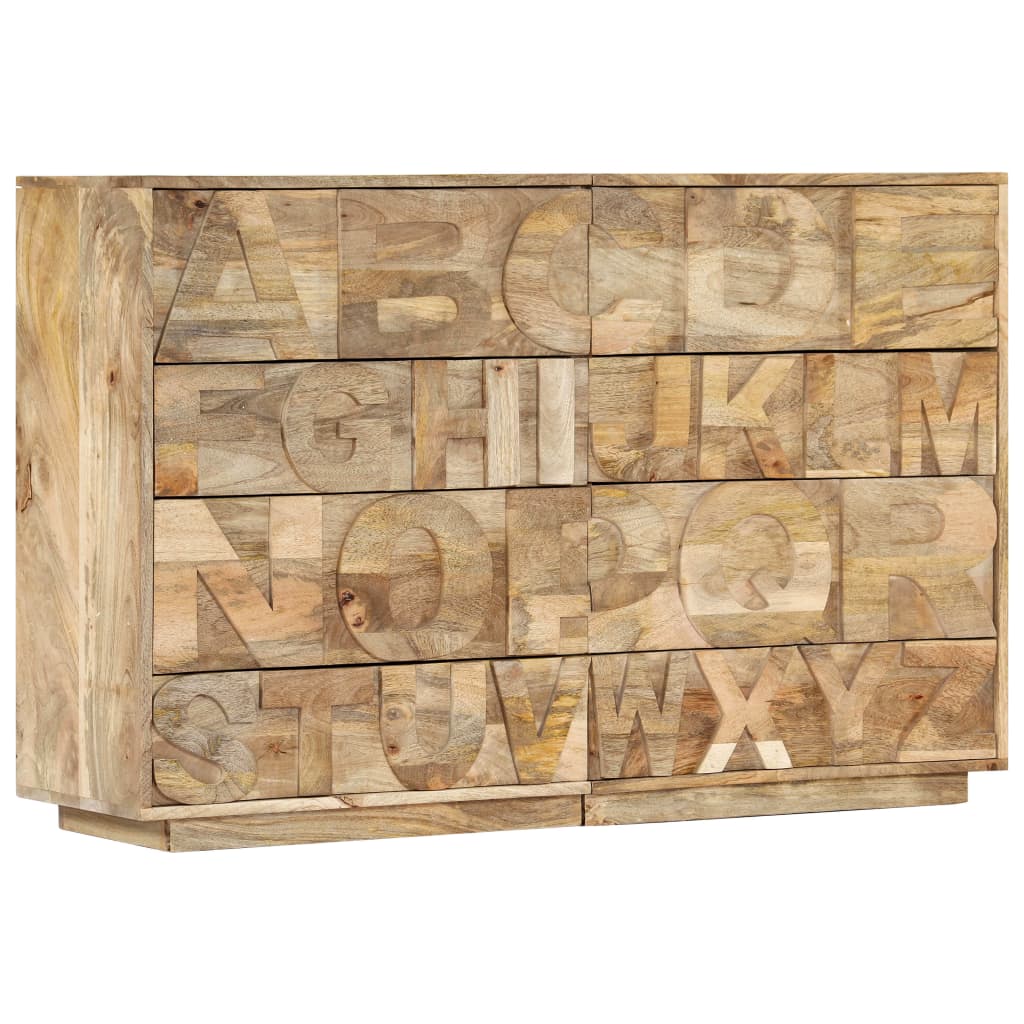 Mobile Alfabeto 6 Cassetti 120x35x79 cm in Legno Massello Mango | homemem39