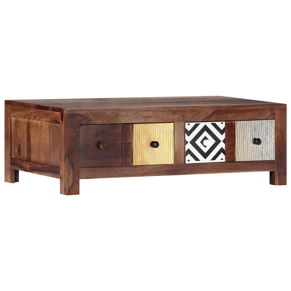 Tavolino da Salotto 90x50x30 cm in Legno Massello di Acacia