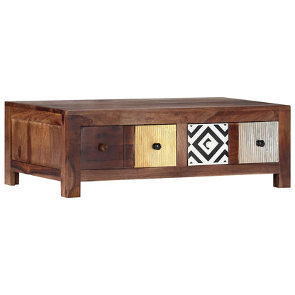 Tavolino da Salotto 90x50x30 cm in Legno Massello di Acacia