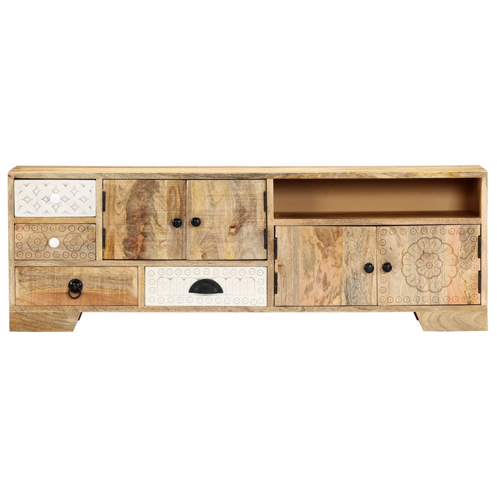 Mobile Porta TV 120x30x40 cm in Legno Massello di Mango - homemem39