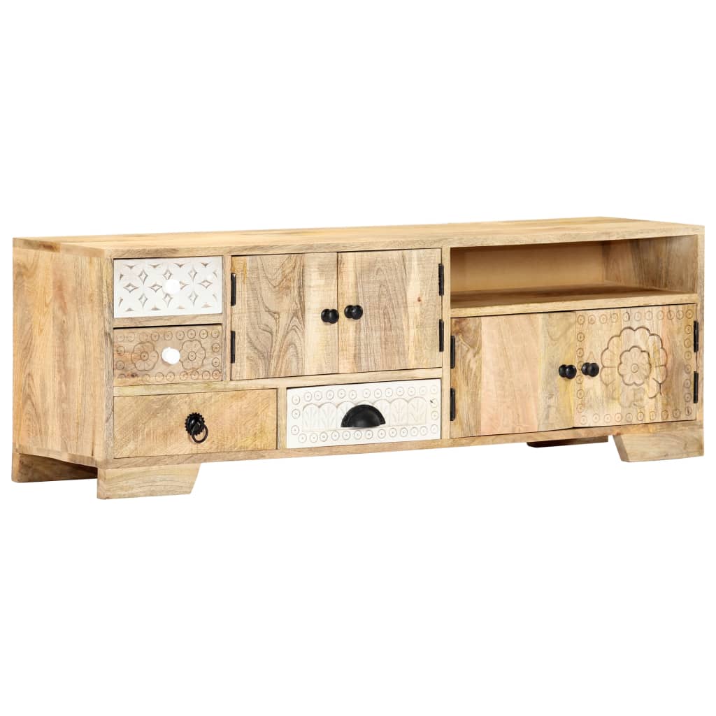 Mobile Porta TV 120x30x40 cm in Legno Massello di Mango - homemem39