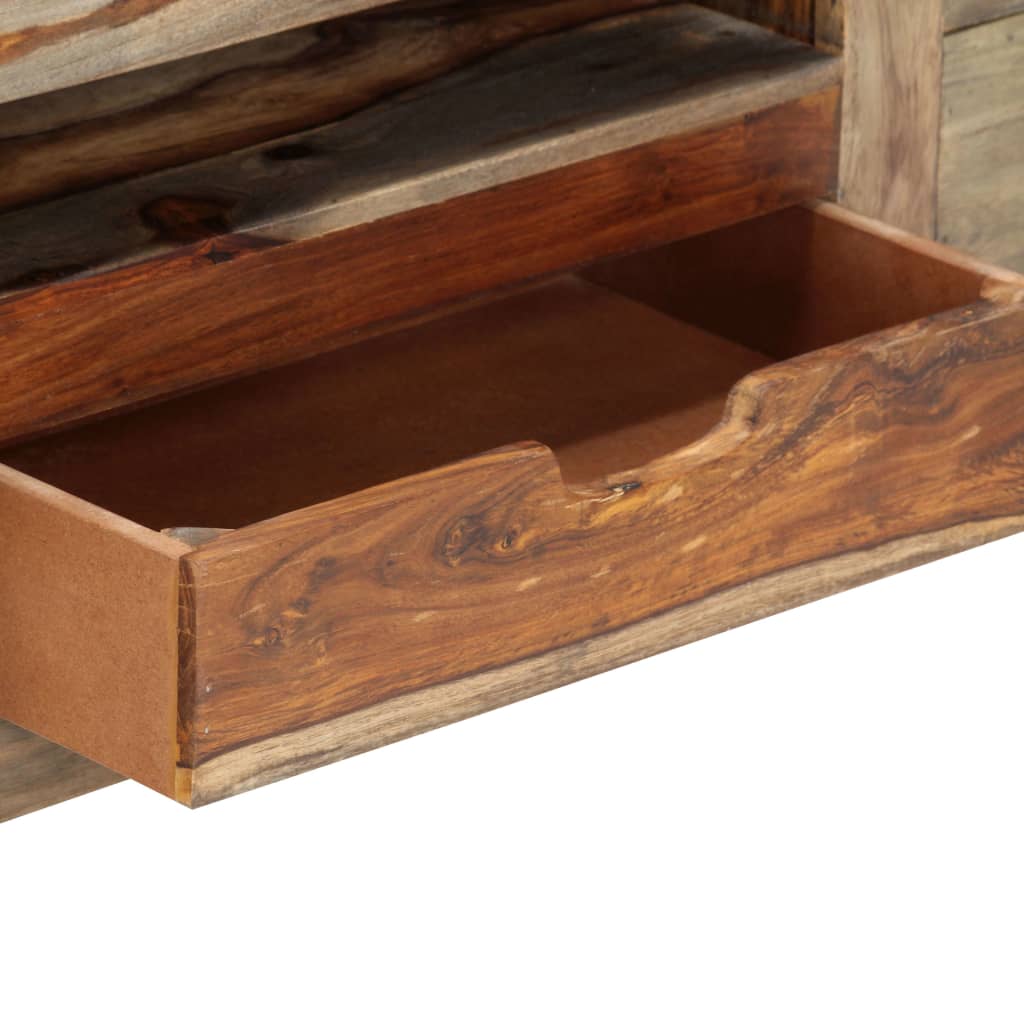 Credenza Grigia 100x30x50 cm in Legno Massello di Acacia - homemem39