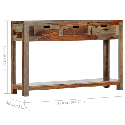 Tavolo Consolle con 3 Cassetti 120x30x75 cm Legno di Acacia | homemem39