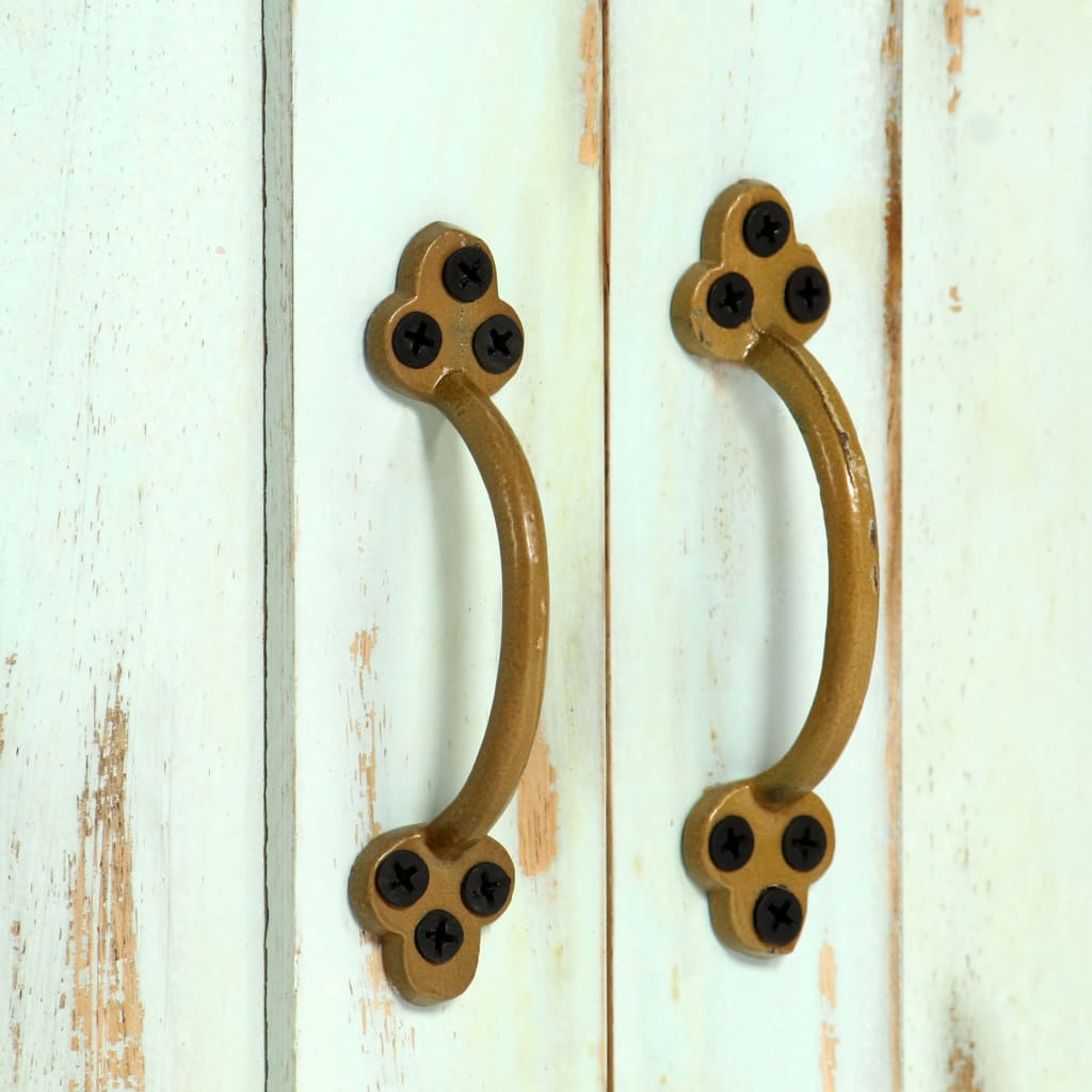 Credenza Azzurra 110x35x70 cm in Legno Massello di Mango - homemem39