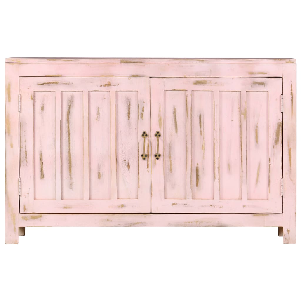 Credenza Rosa Chiaro 110x35x70 cm in Legno Massello di Mango