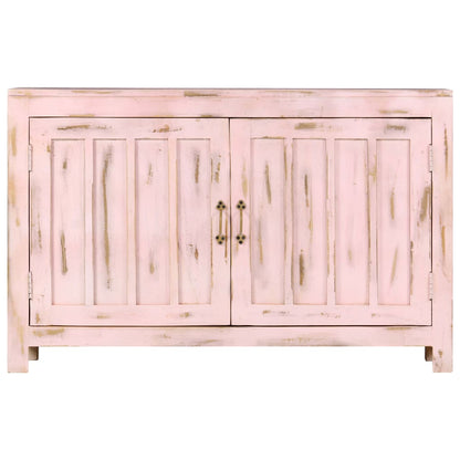 Credenza Rosa Chiaro 110x35x70 cm in Legno Massello di Mango