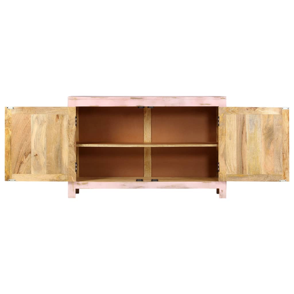 Credenza Rosa Chiaro 110x35x70 cm in Legno Massello di Mango