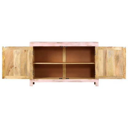 Credenza Rosa Chiaro 110x35x70 cm in Legno Massello di Mango