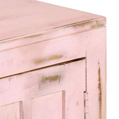 Credenza Rosa Chiaro 110x35x70 cm in Legno Massello di Mango