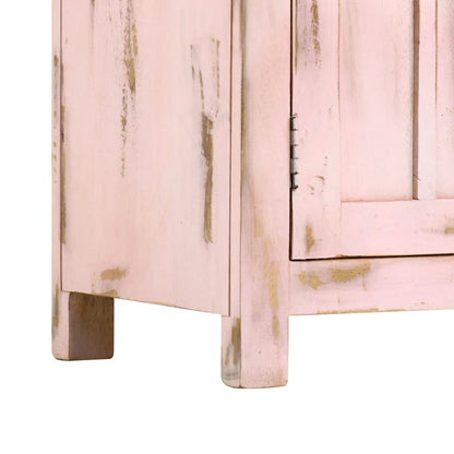 Credenza Rosa Chiaro 110x35x70 cm in Legno Massello di Mango