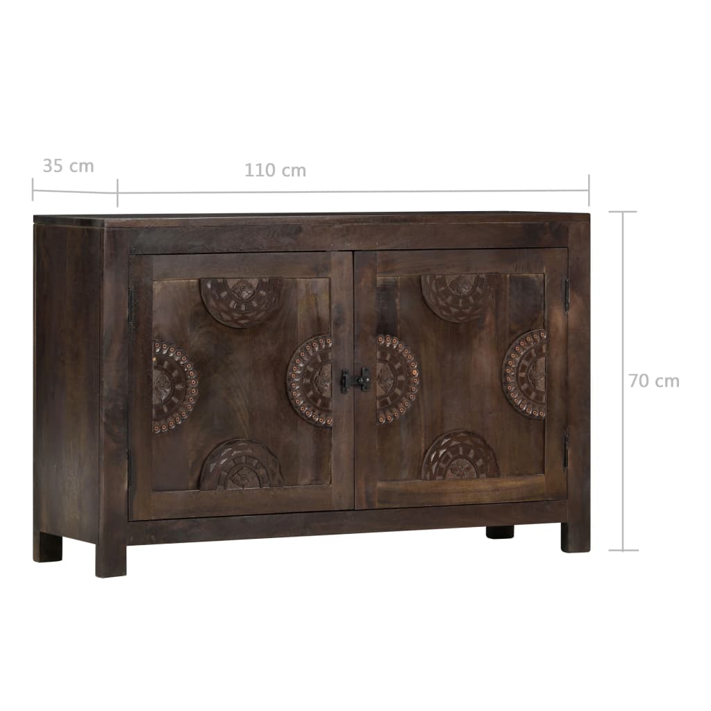 Credenza con Design Intagliato 110x35x70 cm in Legno di Mango | homemem39