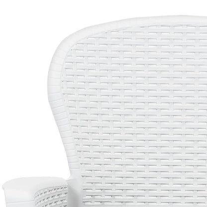 Sedie da Giardino 2 pz Cuscino Bianche in Plastica Stile Rattan | homemem39