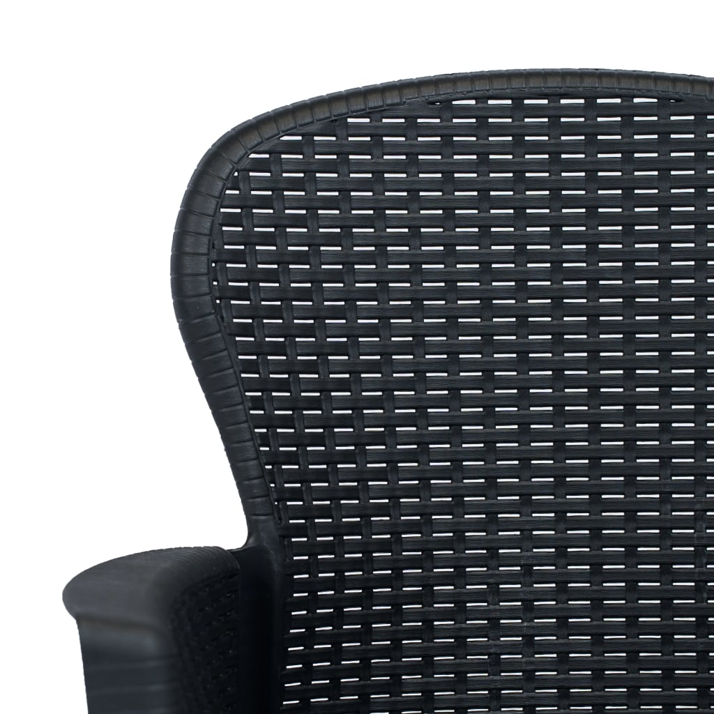 Sedie da Giardino 2 pz Cuscino Antracite Plastica Stile Rattan | homemem39