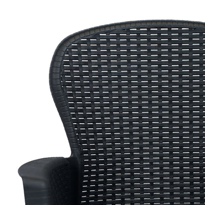 Sedie da Giardino 2 pz Cuscino Antracite Plastica Stile Rattan | homemem39