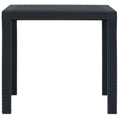 Tavolo da Giardino Antracite 79x79x72 cm Plastica Stile Rattan | homemem39