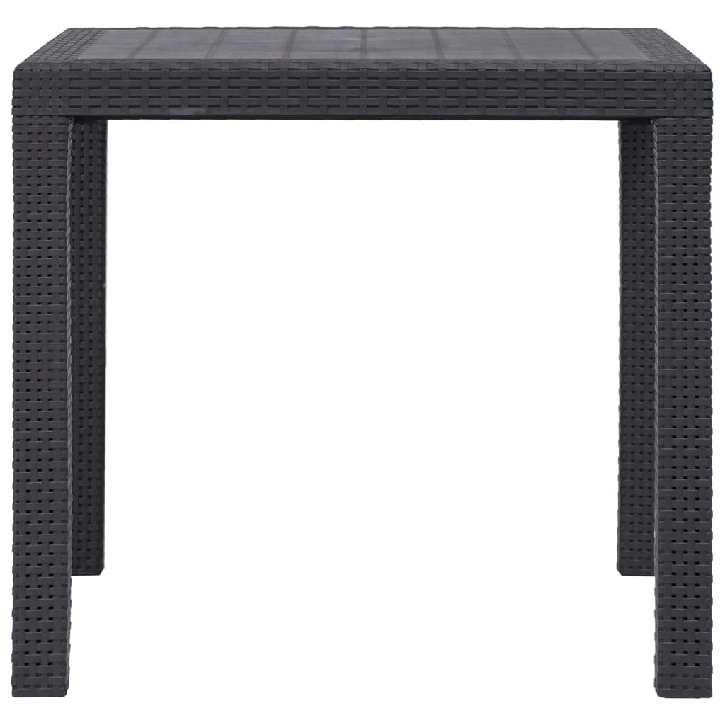 Tavolo da Giardino Marrone 79x79x72 cm in Plastica Stile Rattan | homemem39