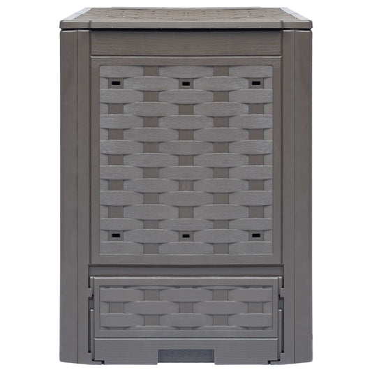 Compostiera Giardino Marrone 60x60x83 cm 300 L Rattan Plastica - homemem39