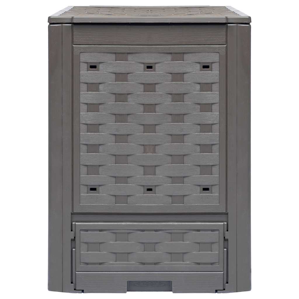 Compostiera Giardino Marrone 60x60x83 cm 300 L Rattan Plastica