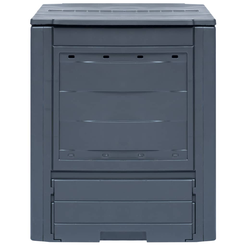 Compostiera da Giardino 60x60x73 cm 260 L Grigia | homemem39
