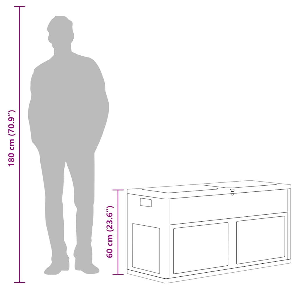 Baule da Giardino 320 L Grigio Nero - homemem39