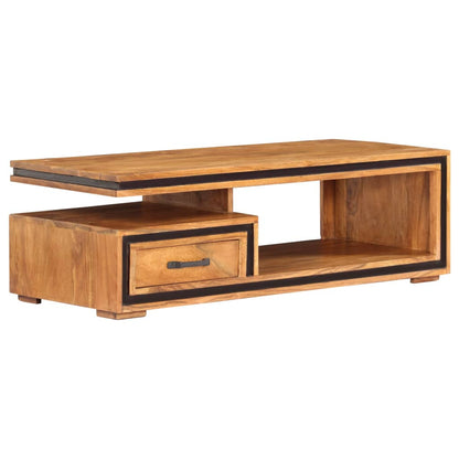 Tavolino da Salotto 100x45x33 cm in Legno Massello di Acacia | homemem39