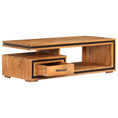 Tavolino da Salotto 100x45x33 cm in Legno Massello di Acacia | homemem39