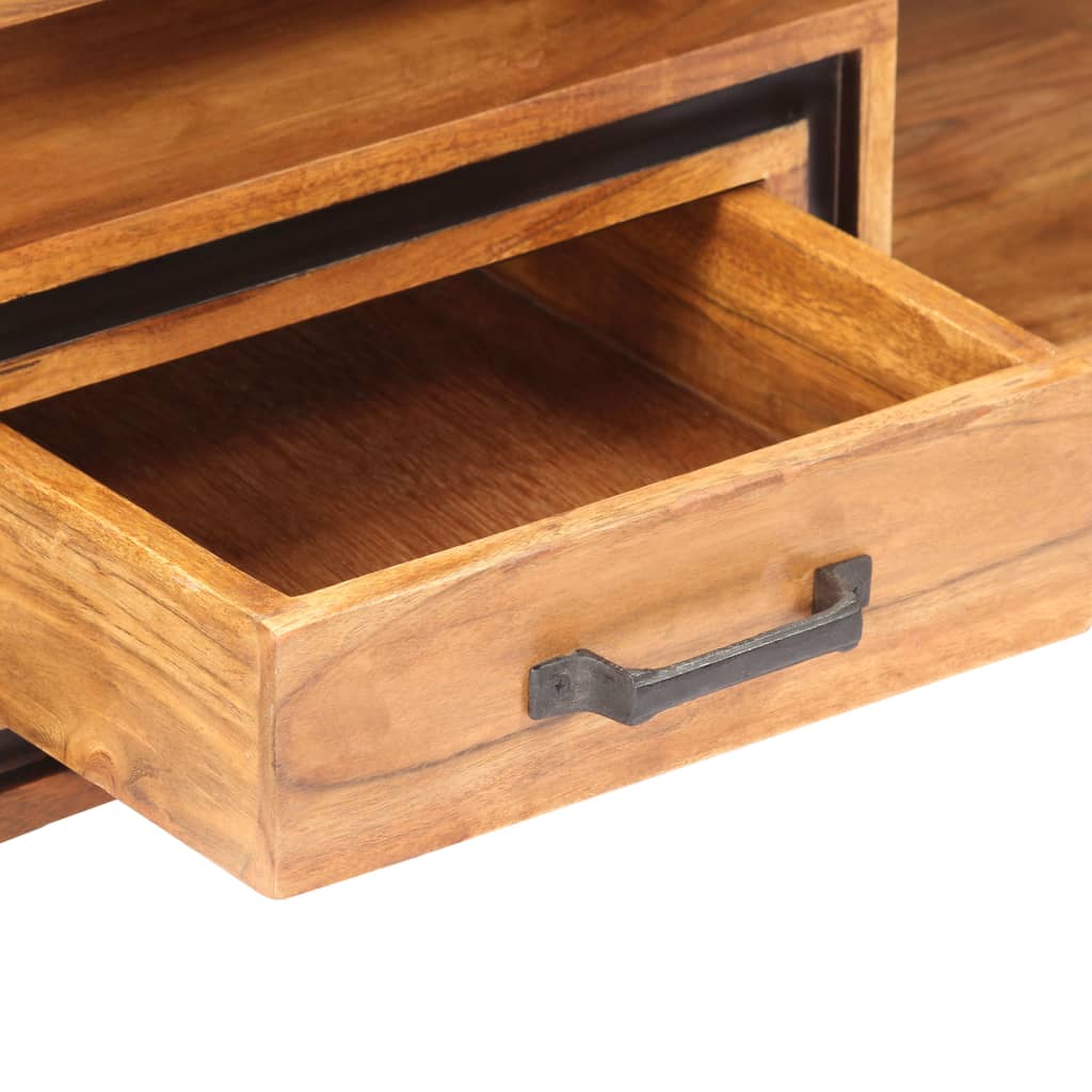 Tavolino da Salotto 100x45x33 cm in Legno Massello di Acacia | homemem39