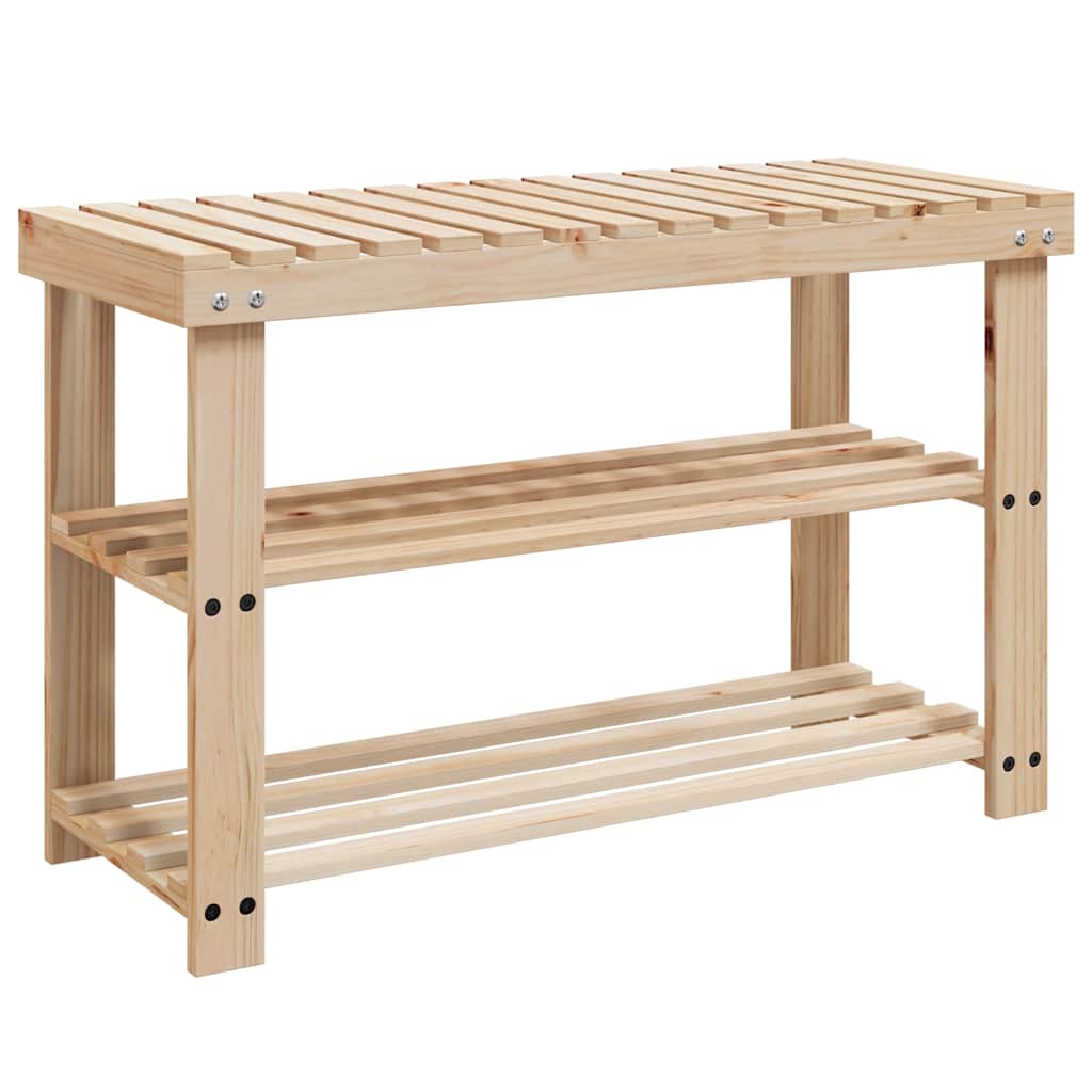 Scarpiera 2 in 1 con Piano d'Appoggio 2 pz in Legno Massello | homemem39
