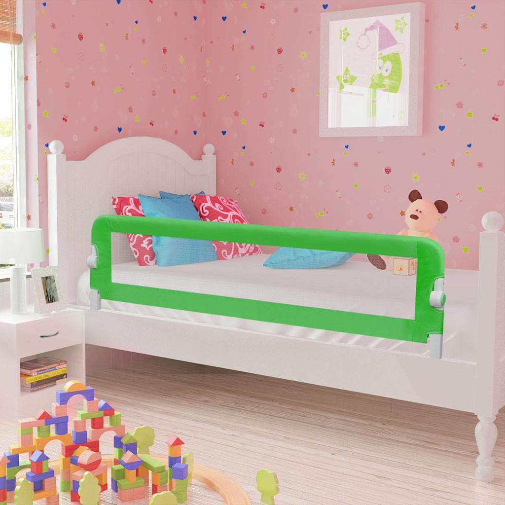 Sponde Letto per la Sicurezza dei Bambini 2 pz Verde 150x42 cm - homemem39