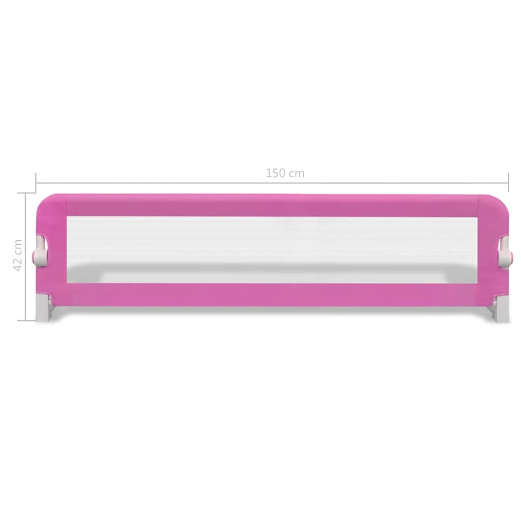 Sponde Letto per la Sicurezza dei Bambini 2 pz Rosa 150x42 cm - homemem39