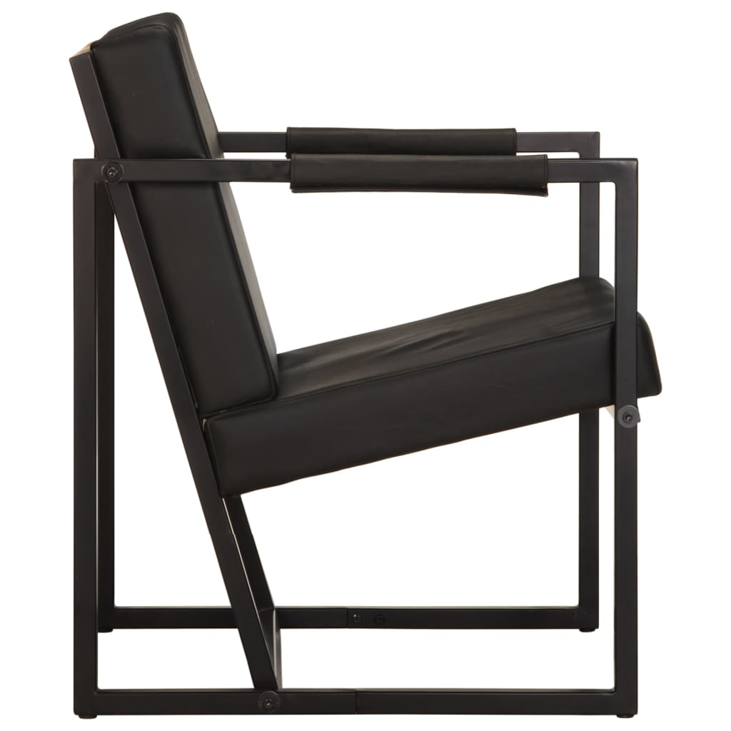 Poltrona Nera in Vera Pelle | homemem39