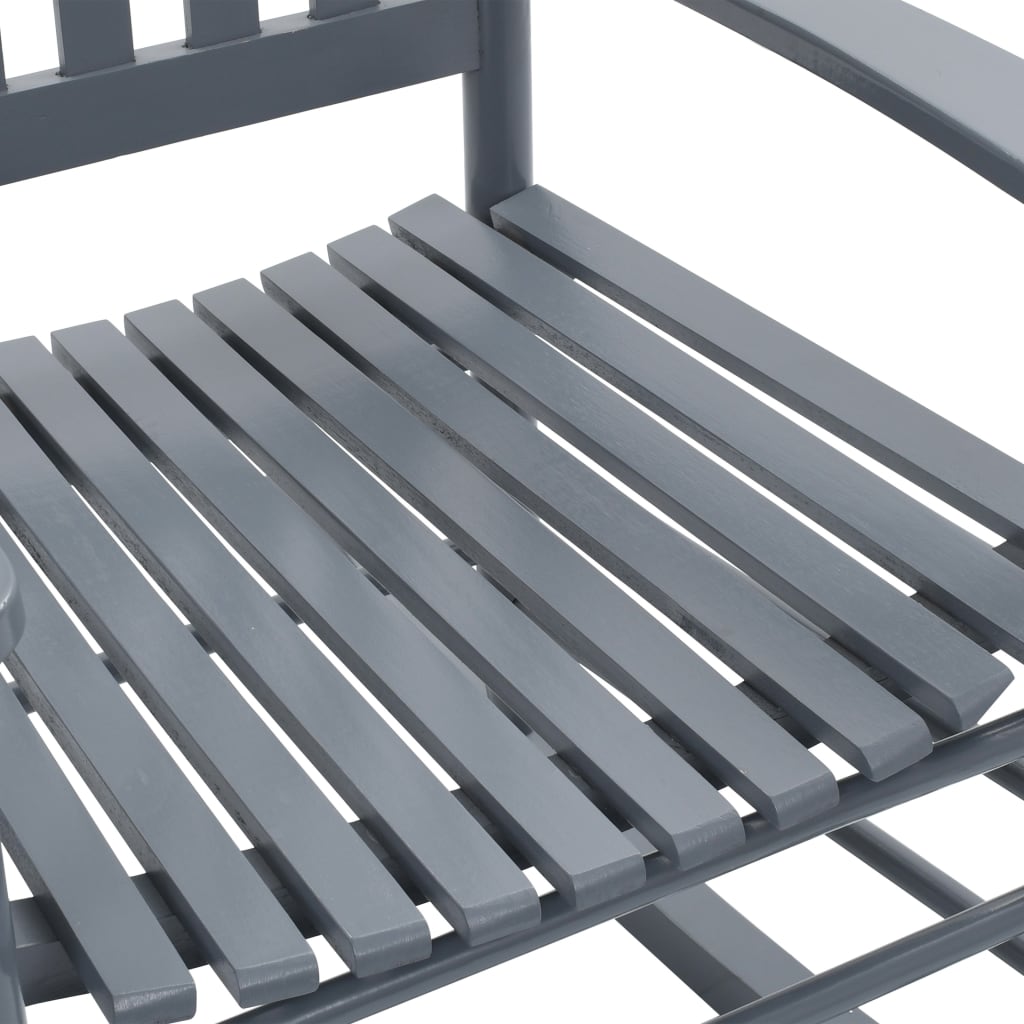 Sedia a Dondolo con Seduta Curva Grigio in Legno di Pioppo - homemem39