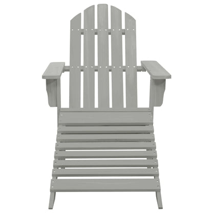 Sedia da Giardino con Poggiapiedi in Legno Grigio | homemem39
