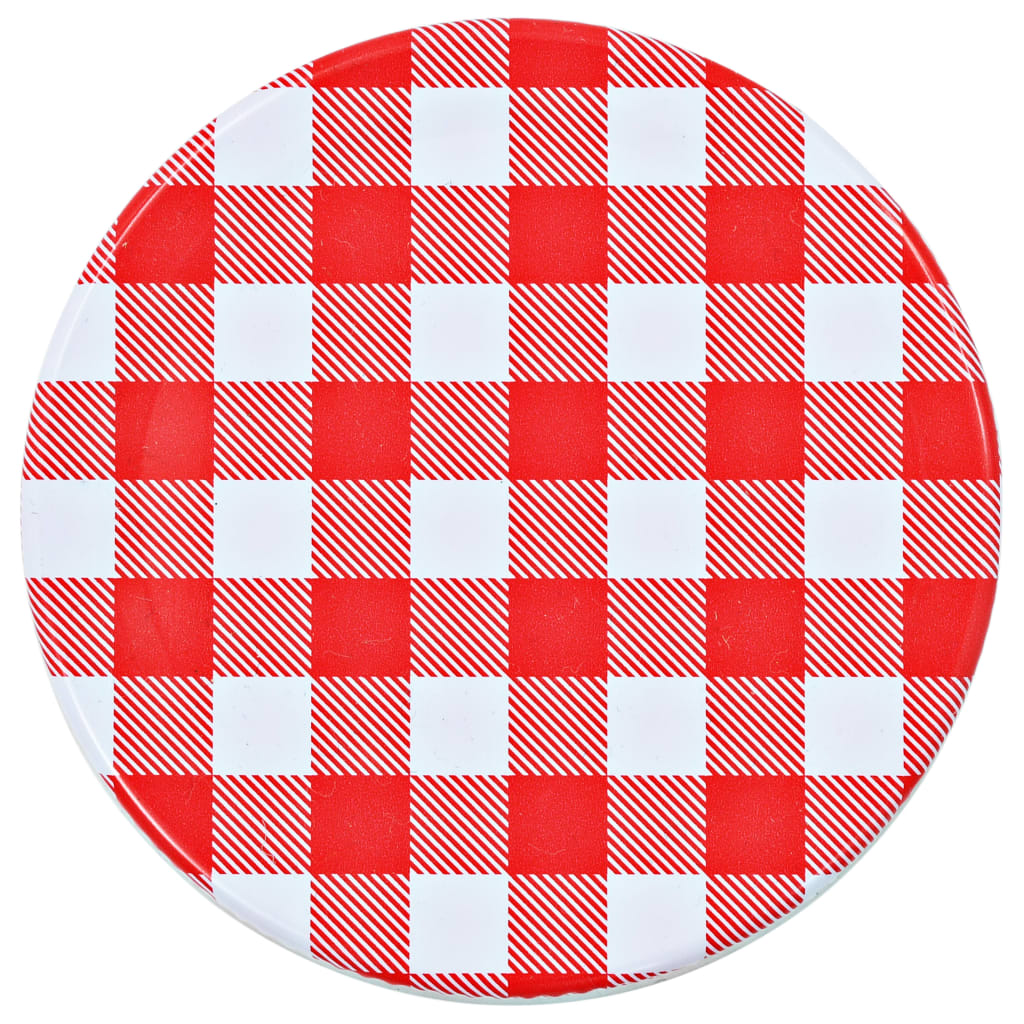 Vasi Marmellata in Vetro Coperchio Bianco e Rosso 96 pz 110 ml - homemem39