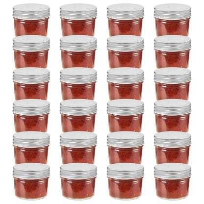 Vasi per Marmellata in Vetro Coperchio Argento 24 pz 110 ml - homemem39