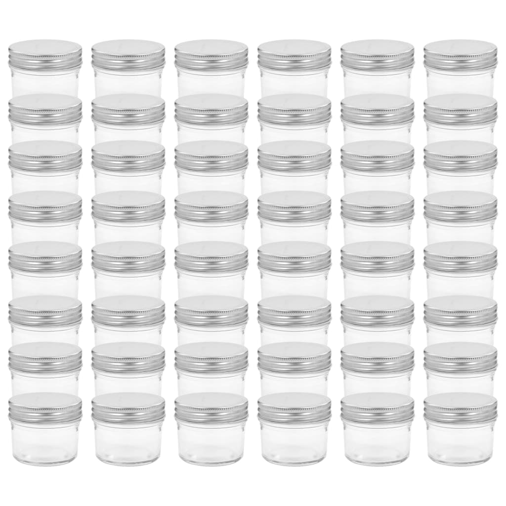 Vaso per Marmellata in Vetro Coperchio Argento 48 pz 110 ml - homemem39