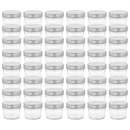 Vaso per Marmellata in Vetro Coperchio Argento 48 pz 110 ml - homemem39