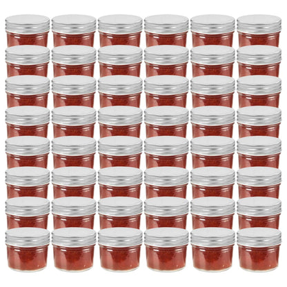 Vaso per Marmellata in Vetro Coperchio Argento 48 pz 110 ml - homemem39