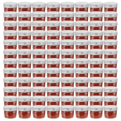 Vaso per Marmellata in Vetro Coperchio Argento 96 pz 110 ml - homemem39