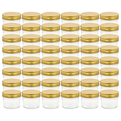 Vasi per Marmellata in Vetro Coperchio Oro 48 pz 110 ml - homemem39