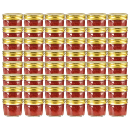 Vasi per Marmellata in Vetro Coperchio Oro 48 pz 110 ml - homemem39