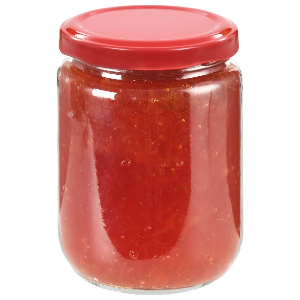 Vasi per Marmellata in Vetro Coperchio Rosso 48 pz 230 ml - homemem39